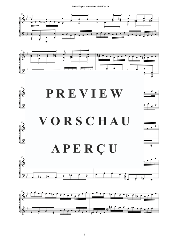 Produktgalerie: Seite 5 von 10 Fuge in G-Moll BWV 542b - Piano Version, , Klavier Solo
