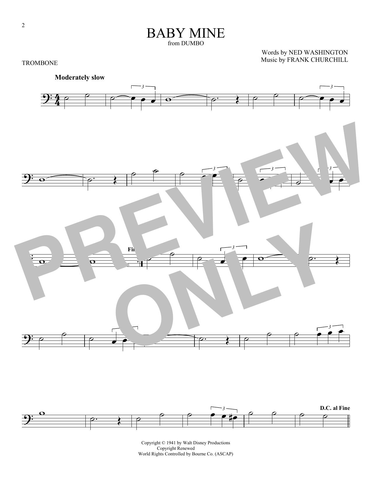 Product gallery: Page 1 of 1 Baby Mine (from Dumbo), Frank Churchill & Ned Washington