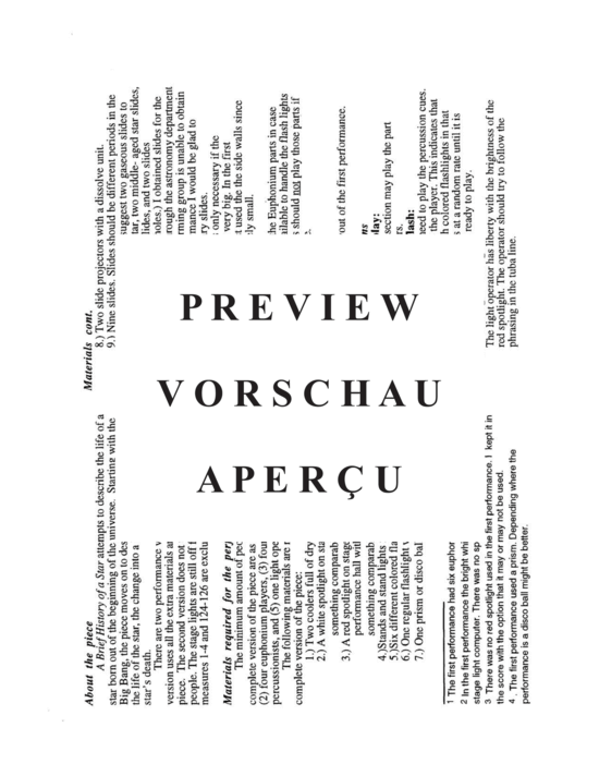 Produktgalerie: Seite 5 von 21 A Brief History of a Star , , (Tuba Ensemble EEEETTTT + Percussion)