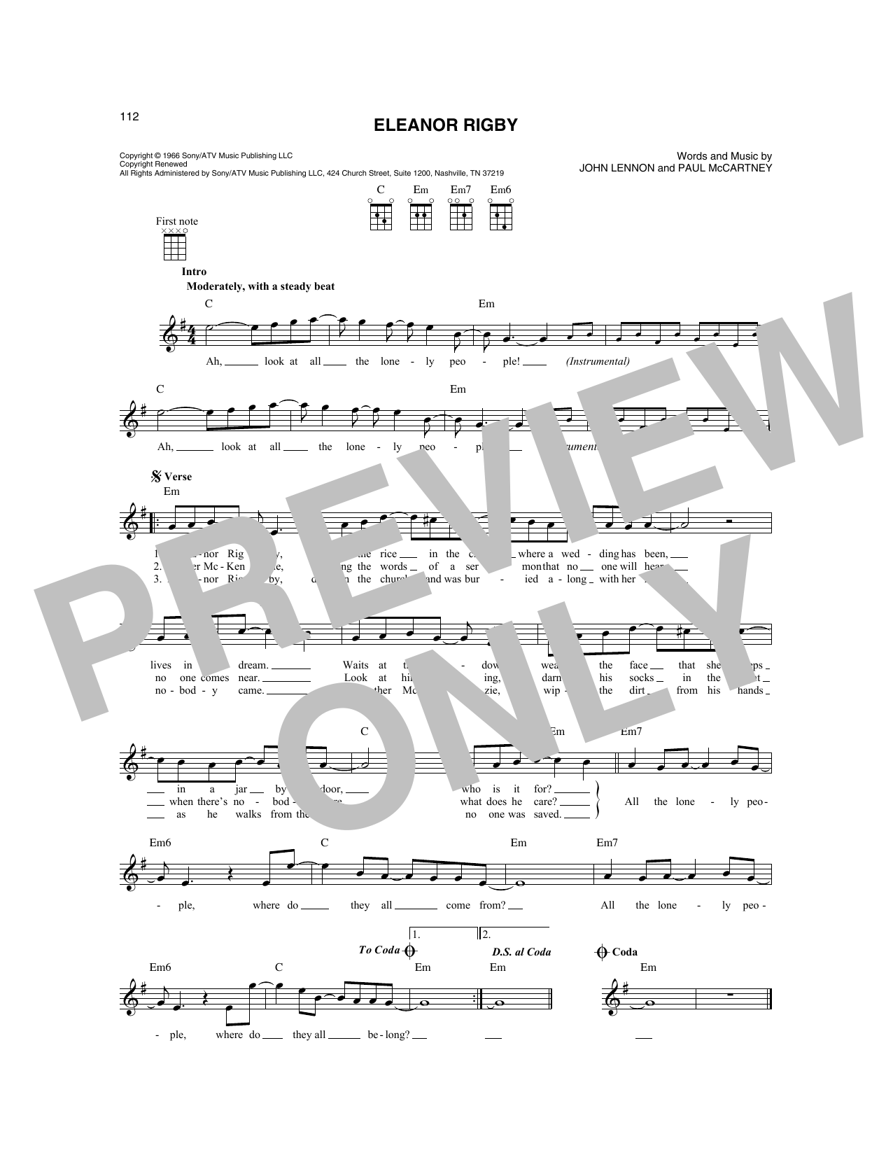 Product gallery: Page 1 of 1 Eleanor Rigby, The Beatles