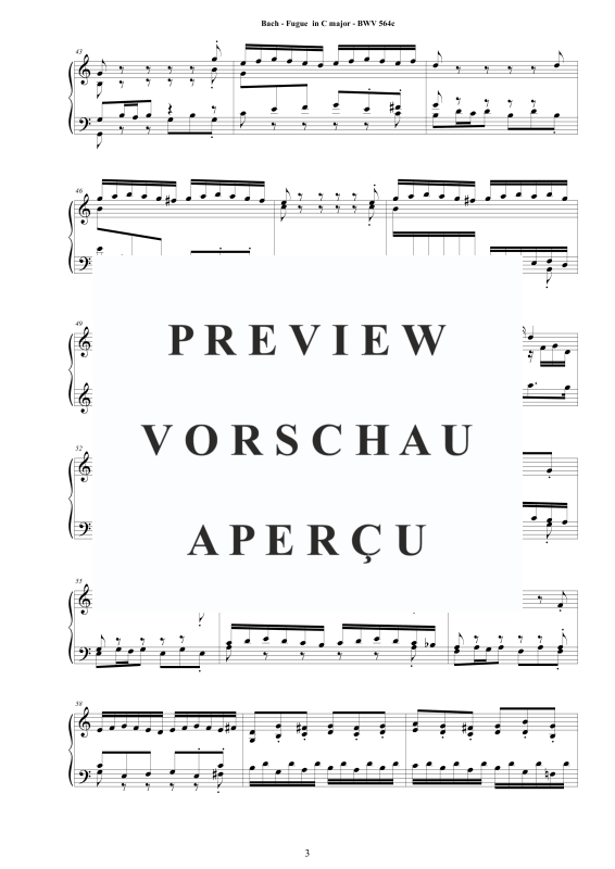 Produktgalerie: Seite 4 von 9 Fuge in C-Dur BWV 564c, , Klavier Solo