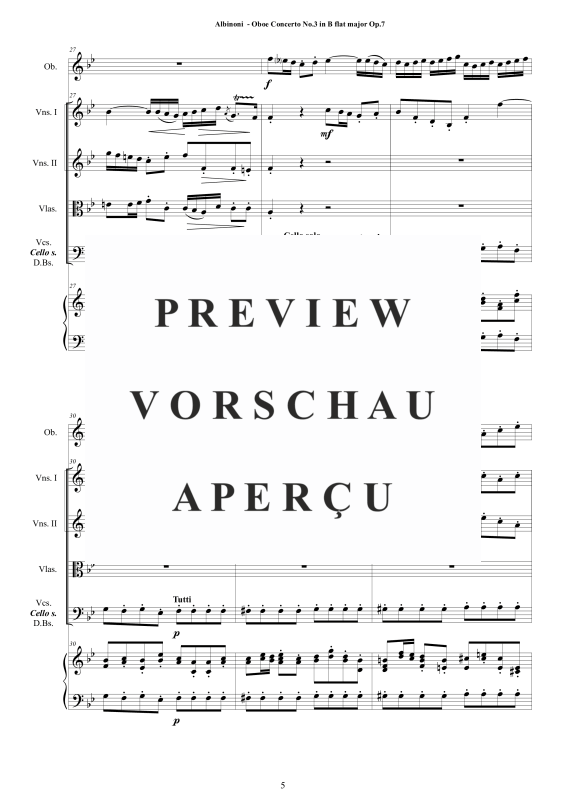 Product gallery: Page 6 of 11 Concerto No.3 in B-Dur Op.7, , Solo Oboe, String Ensemble, and Harpsichord (Bc)
