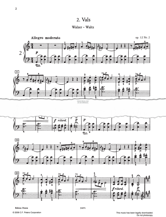 Produktgalerie: Seite 1 von 1 Vals Op. 12, Edvard Grieg, Klavier