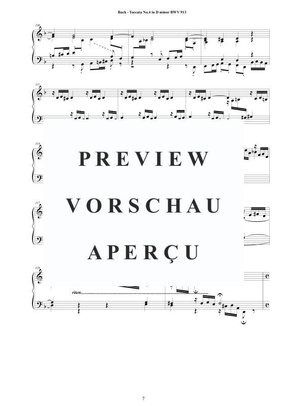 Produktgalerie: Seite 8 von 11 Toccata Nr. 4 D-Moll BWV 913, , Cembalo/Klavier Solo