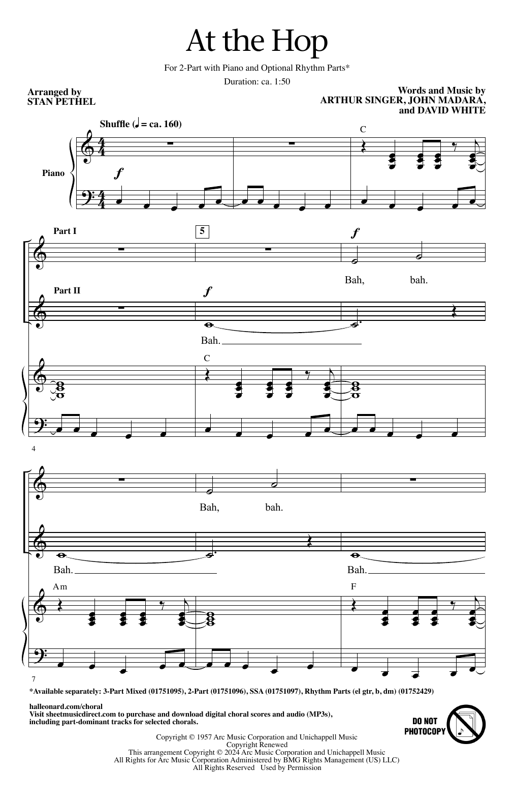 Product picture to: At The Hop (arr. Stan Pethel)