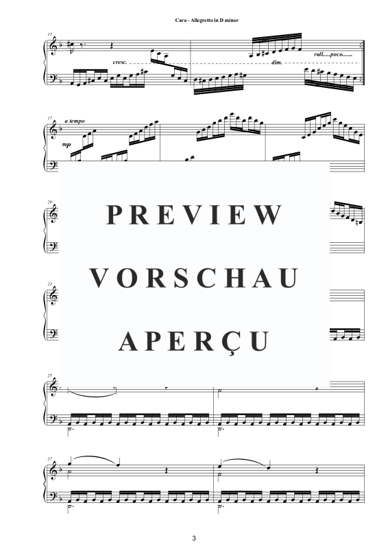 Produktgalerie: Seite 4 von 9 Allegretto in D-Moll, , Klavier Solo