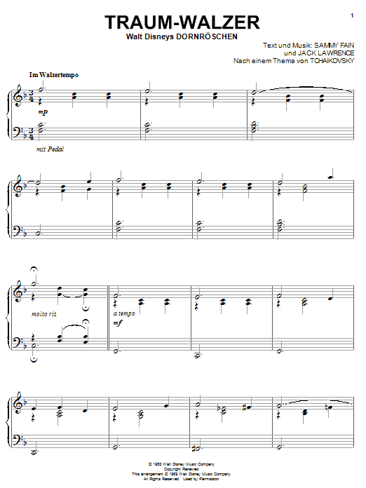 Product gallery: Page 1 of 1 Traum-Walzer (Once Upon A Dream), Sammy Fain
