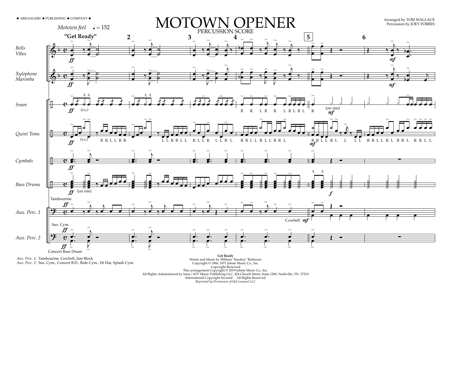 Produktgalerie: Seite 1 von 1 Motown Theme Show Opener (arr. Tom Wallace) - Percussion Score, Various, Ensemble
