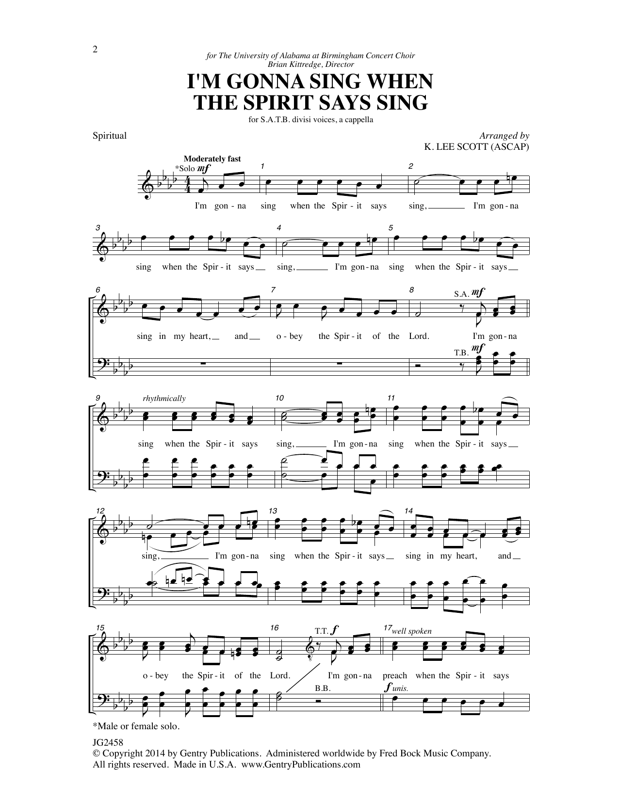 Product picture to: I'm Gonna Sing When the Spirit Says Sing