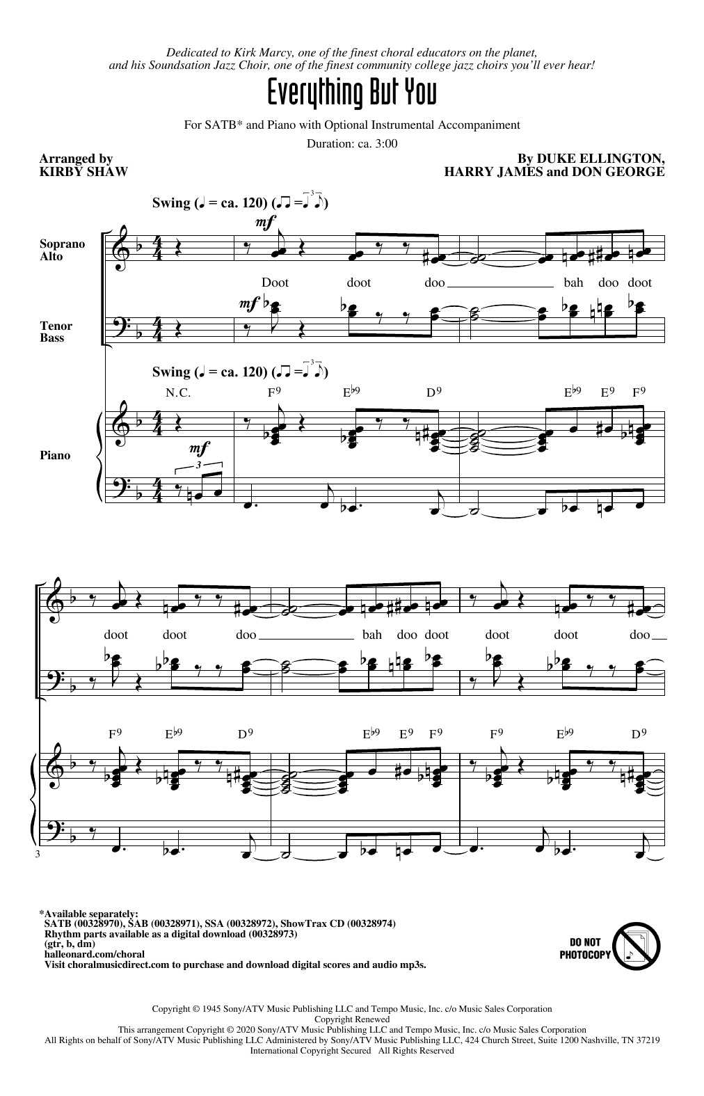 Produktbild zu: Everything But You (arr. Kirby Shaw)
