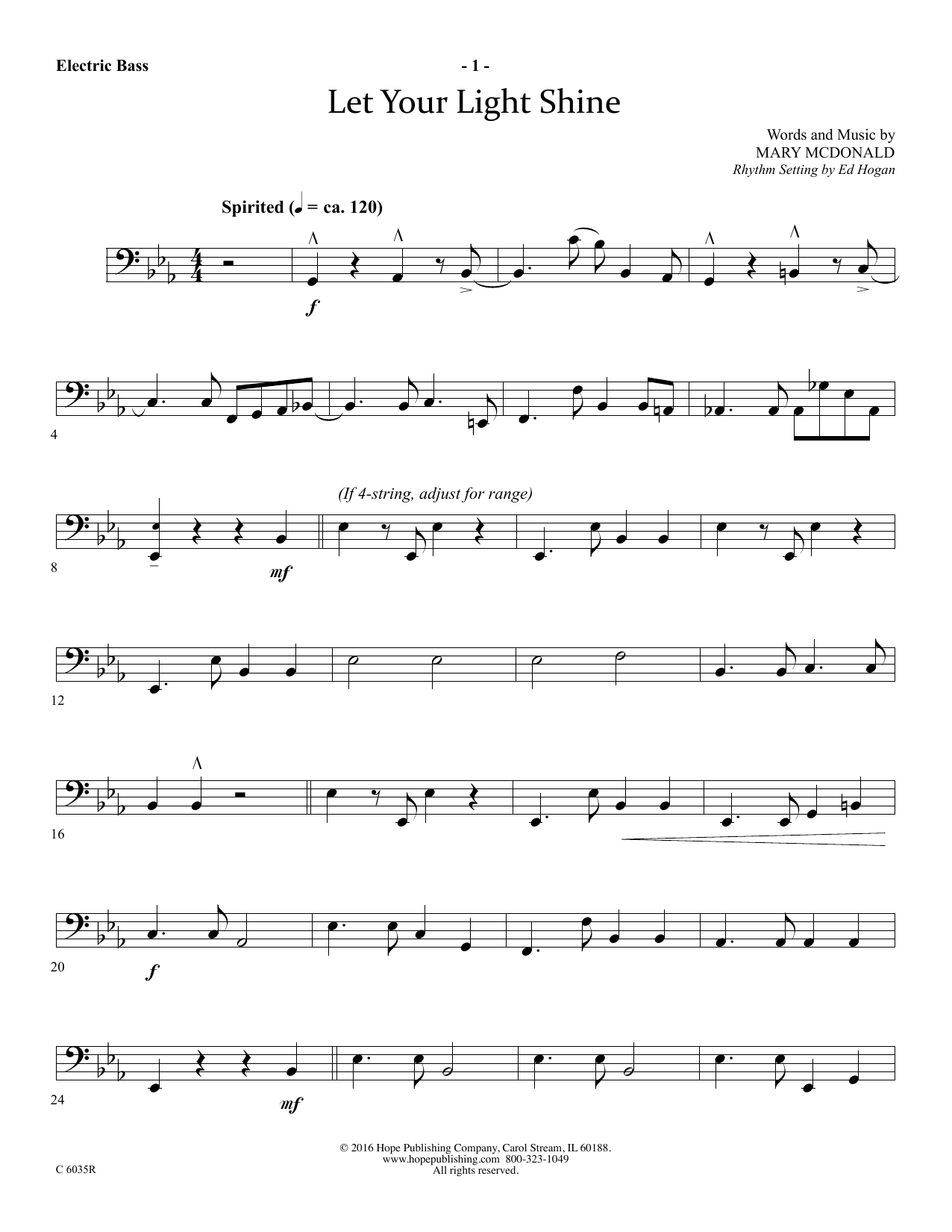 Produktbild zu: Let Your Light Shine - Electric Bass