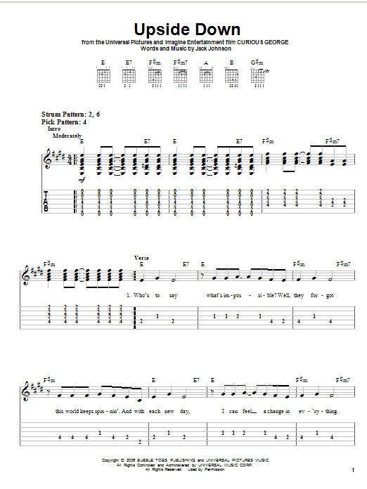 Product gallery: Page 1 of 1 Upside Down, Jack Johnson