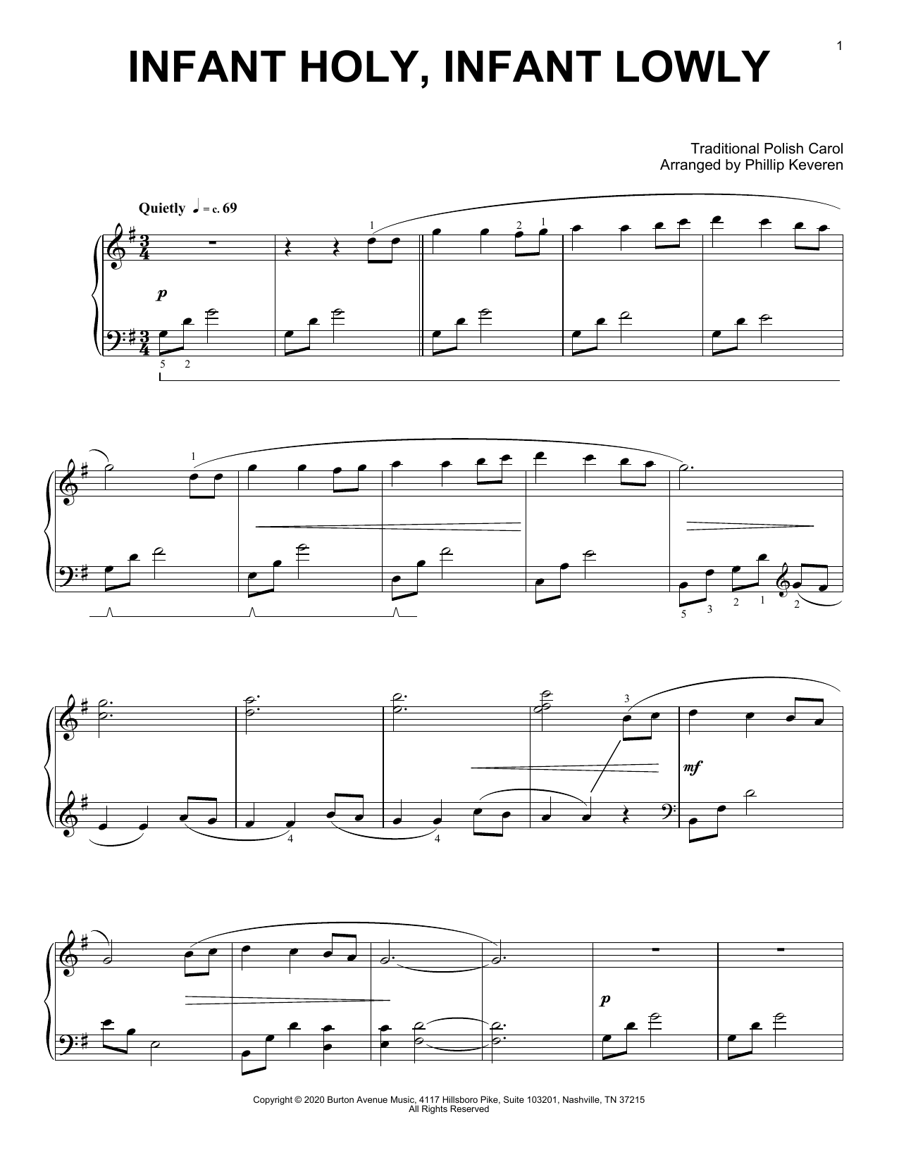 Produktbild zu: Infant Holy, Infant Lowly (arr. Phillip Keveren)