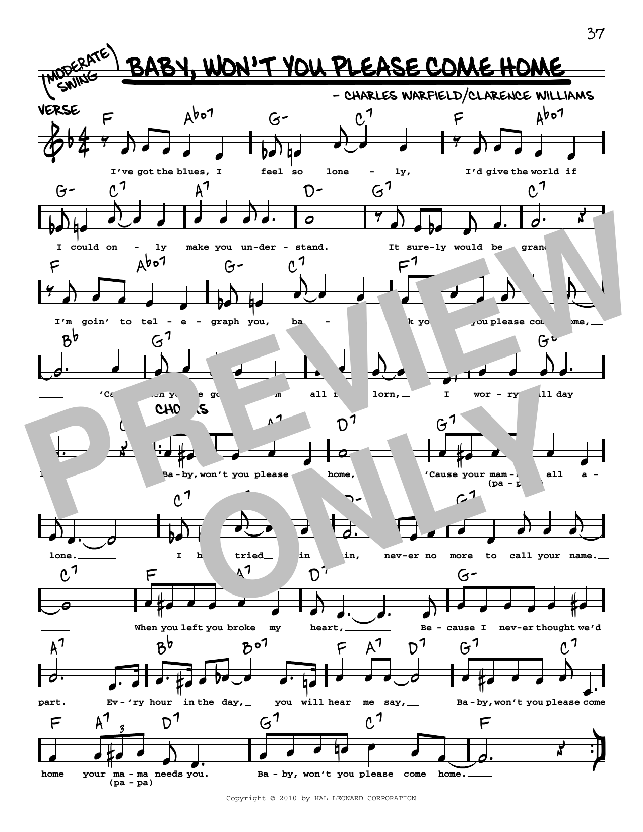 Product picture to: Baby, Won't You Please Come Home (arr. Robert Rawlins)