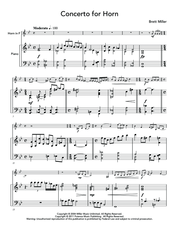 Produktgalerie: Seite 1 von 11 Concerto, , (Horn in F und Klavier)