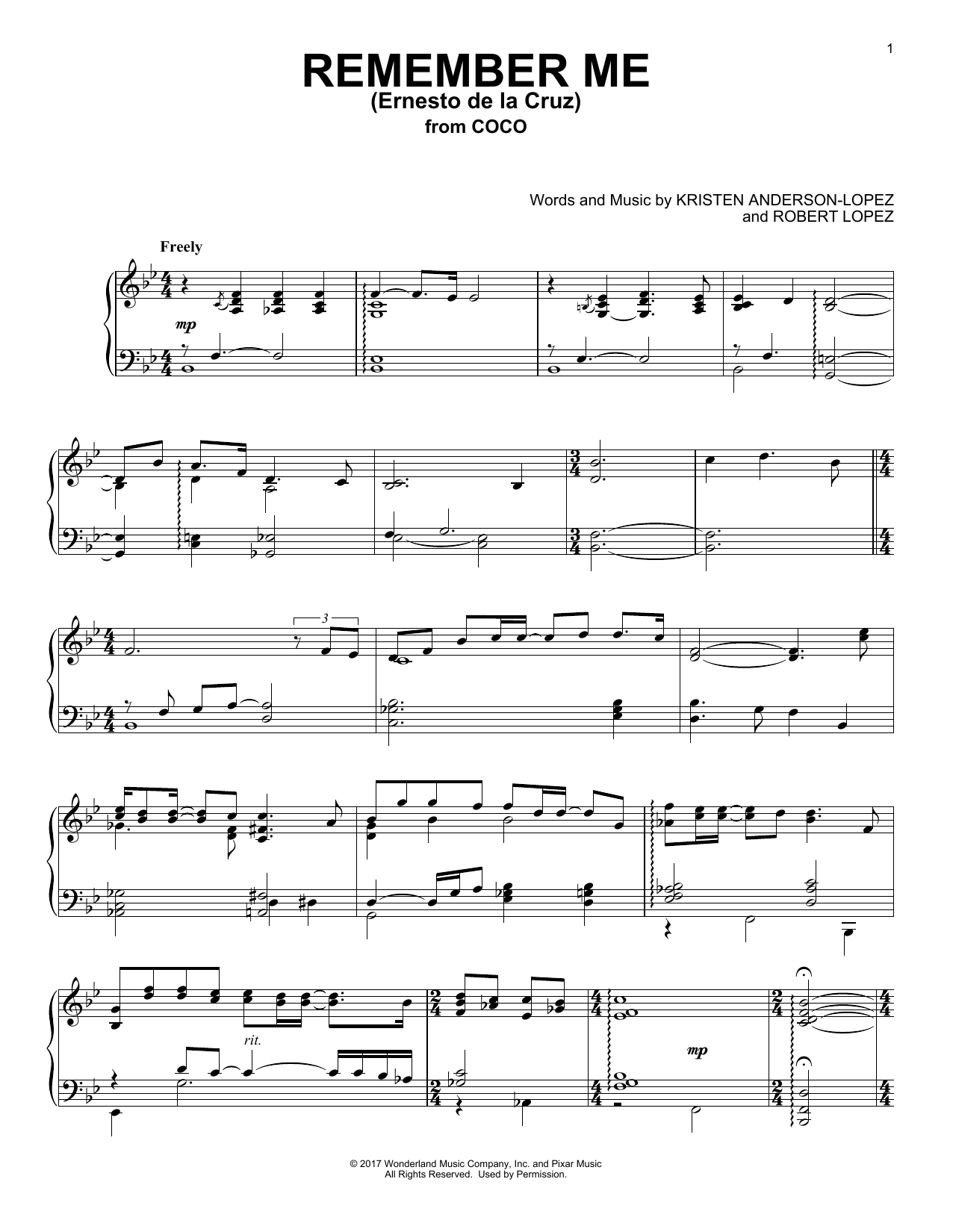 Produktbild zu: Remember Me (Ernesto de la Cruz) (from Coco)