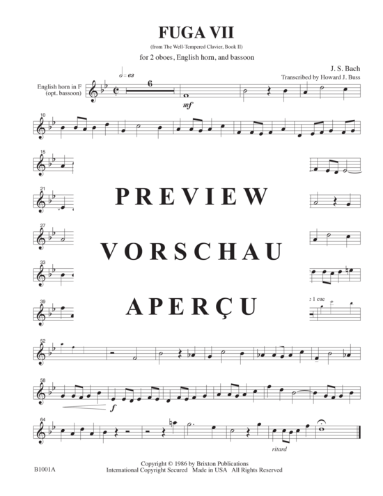 gallery: Fuga VII , , (2 Oboen, Englischhorn und Fagott)