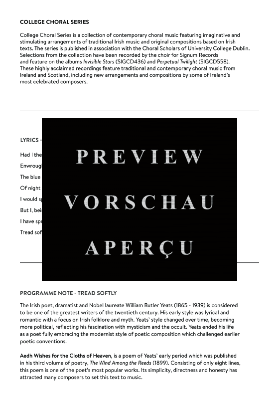 Produktgalerie: Seite 3 von 11 Tread Softly, , Sopran Solo, Gemischter Chor und Klavier