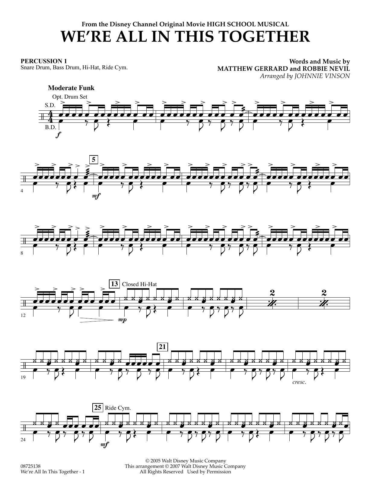 Produktgalerie: Seite 1 von 1 We're All In This Together (from High School Musical) - Percussion 1, High School Musical Cast, Ensemble