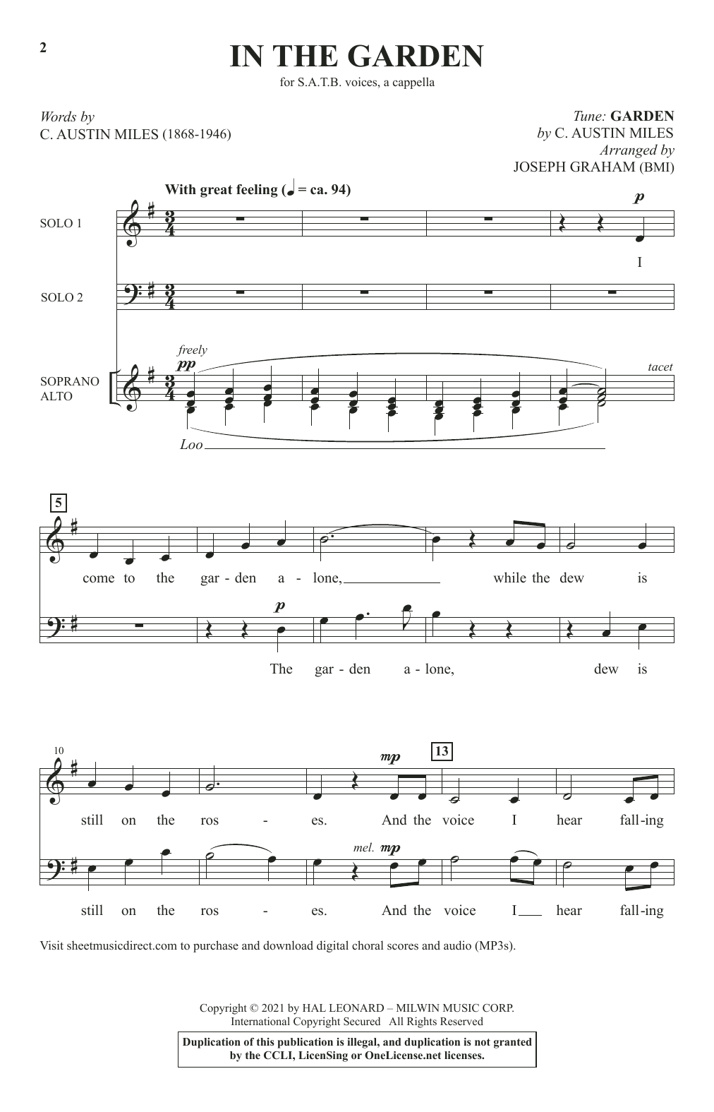 Product picture to: In The Garden (arr. Joseph Graham)