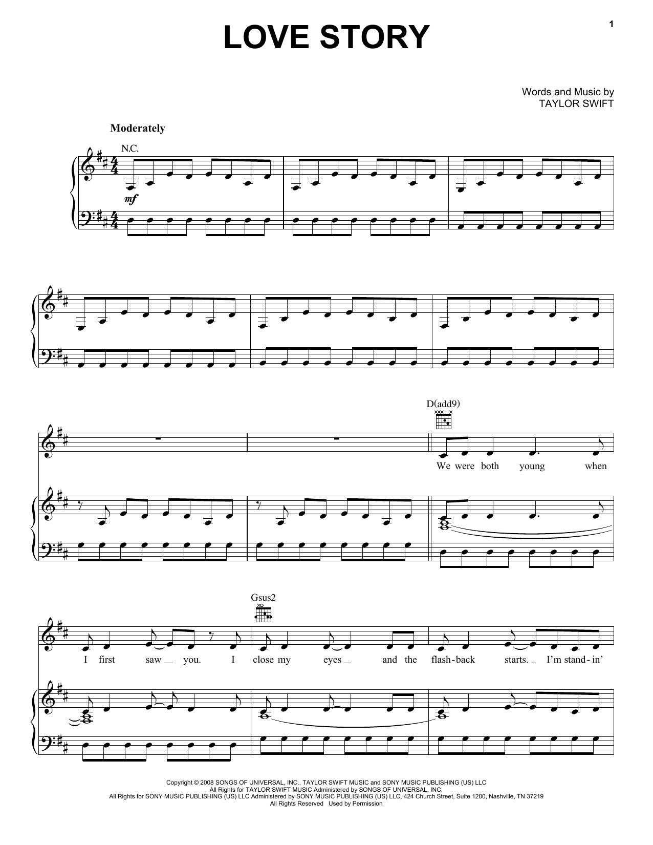 Produktgalerie: Seite 1 von 1 Love Story, Taylor Swift, Gesang, Gitarre, Klavier