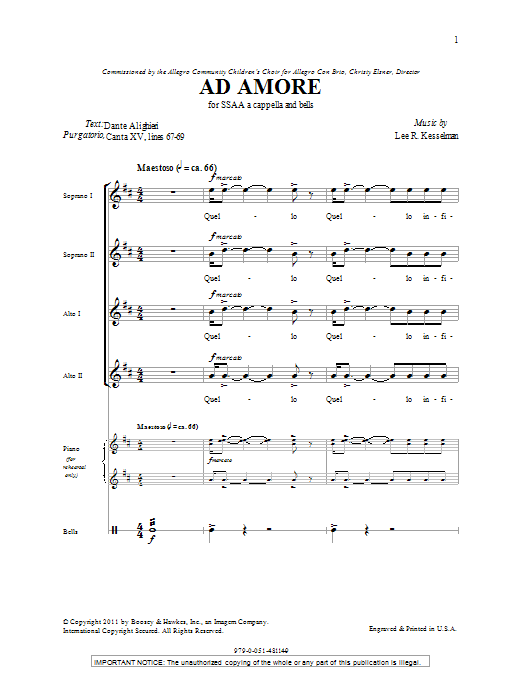 Produktgalerie: Seite 1 von 1 Ad Amore, Lee Kesselman, Chor