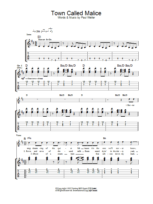 Produktgalerie: Seite 1 von 1 Town Called Malice, The Jam, Gitarre