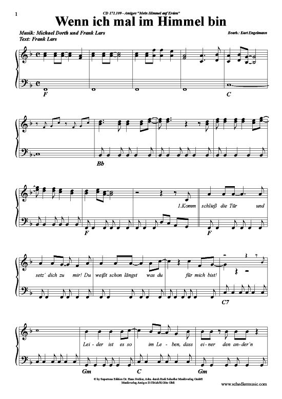 Produktgalerie: Seite 1 von 4 Wenn ich mal im Himmel bin , Amigos, Klavier und Gesang