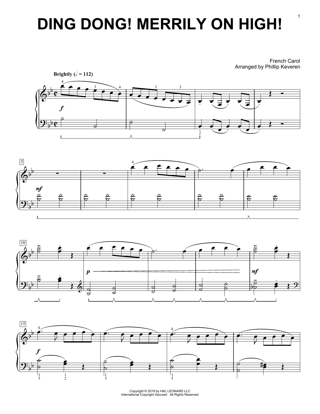 Produktbild zu: Ding Dong! Merrily On High! [Classical version] (arr. Phillip Keveren)