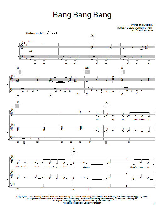 Produktgalerie: Seite 1 von 1 Bang Bang Bang, Christina Perri, Gesang, Gitarre, Klavier