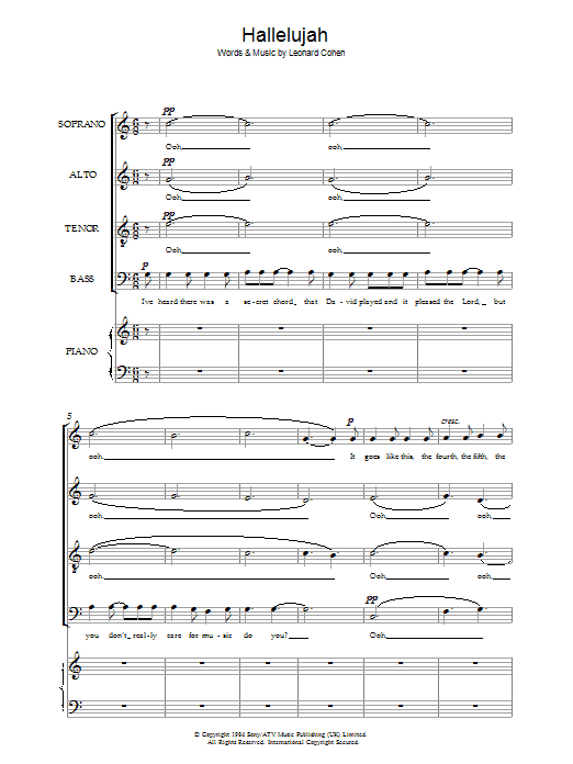 Produktgalerie: Seite 1 von 1 Hallelujah, Leonard Cohen, Chor