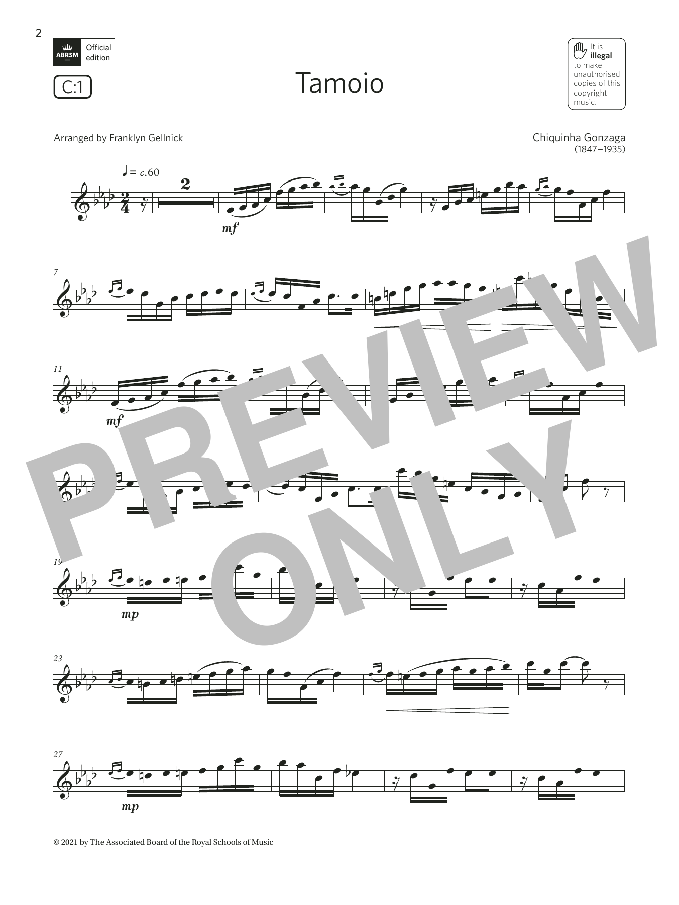 Product gallery: Page 1 of 1 Tamoio  (Grade 6 List C1 from the ABRSM Clarinet syllabus from 2022), Chiquinha Gonzaga