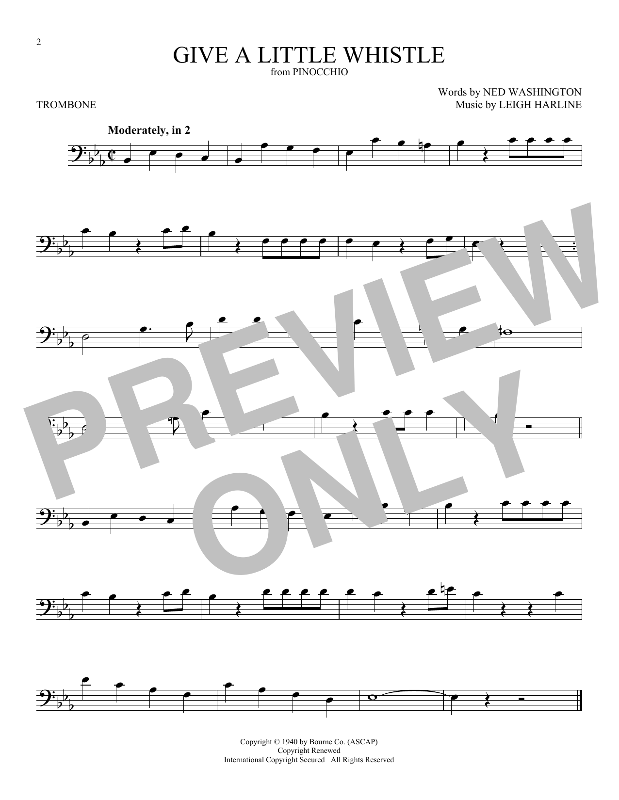 Product gallery: Page 1 of 1 Give A Little Whistle (from Pinocchio), Ned Washington & Leigh Harline