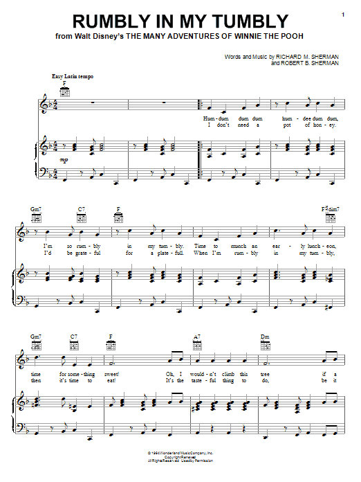 Produktbild zu: Rumbly In My Tumbly (from The Many Adventures Of Winnie The Pooh)