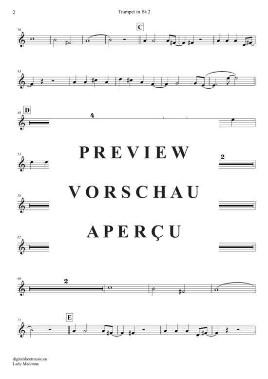 Produktgalerie: Seite 12 von 20 Lady Madonna , Beatles, The, (Trompeten Trio + Klavier)