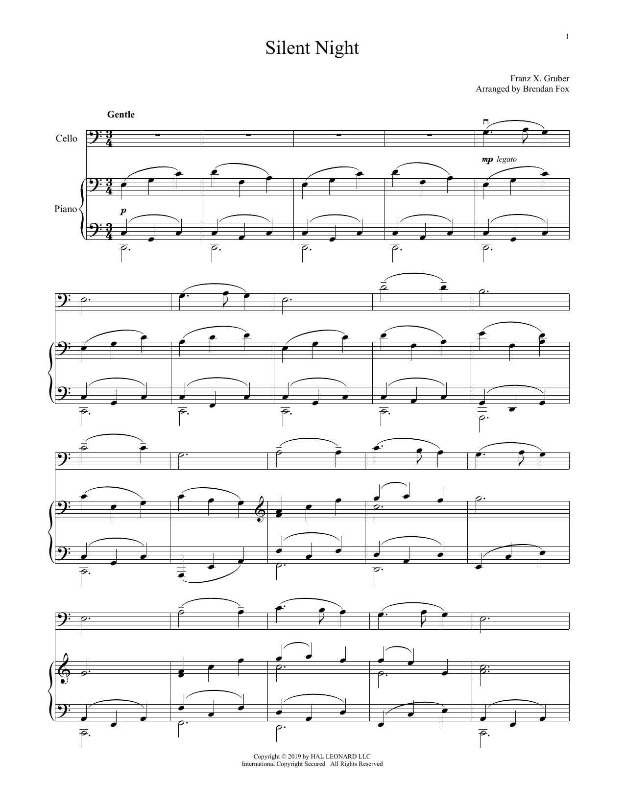 Produktgalerie: Seite 1 von 1 Silent Night, Franz Gruber, Klavier, Violoncello