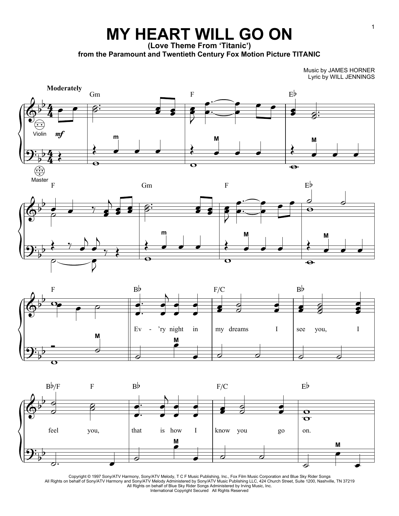 Produktgalerie: Seite 1 von 1 My Heart Will Go On (Love Theme From 'Titanic'), Celine Dion, Akkordeon