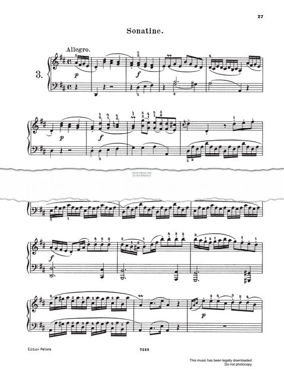 Produktgalerie: Seite 1 von 1 Sonatina In D Major, Ludwig van Beethoven, Klavier