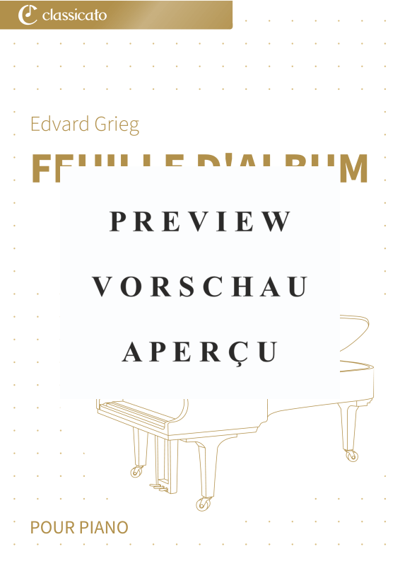 Product gallery: Page 2 of 6 Feuille d'album - N° 7 de Pièces lyriques, Livre 1, op. 12, , Piano Solo