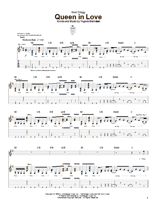 Produktgalerie: Seite 1 von 1 Queen In Love, Yngwie Malmsteen, Gitarre