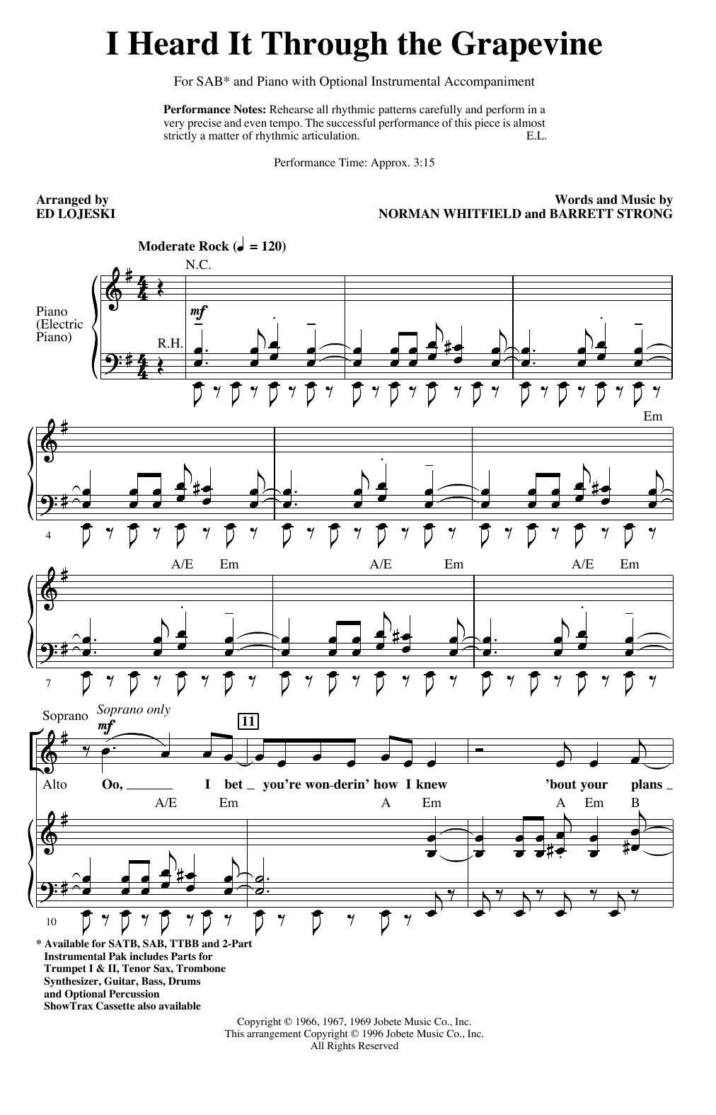 Product picture to: I Heard It Through The Grapevine (arr. Ed Lojeski)