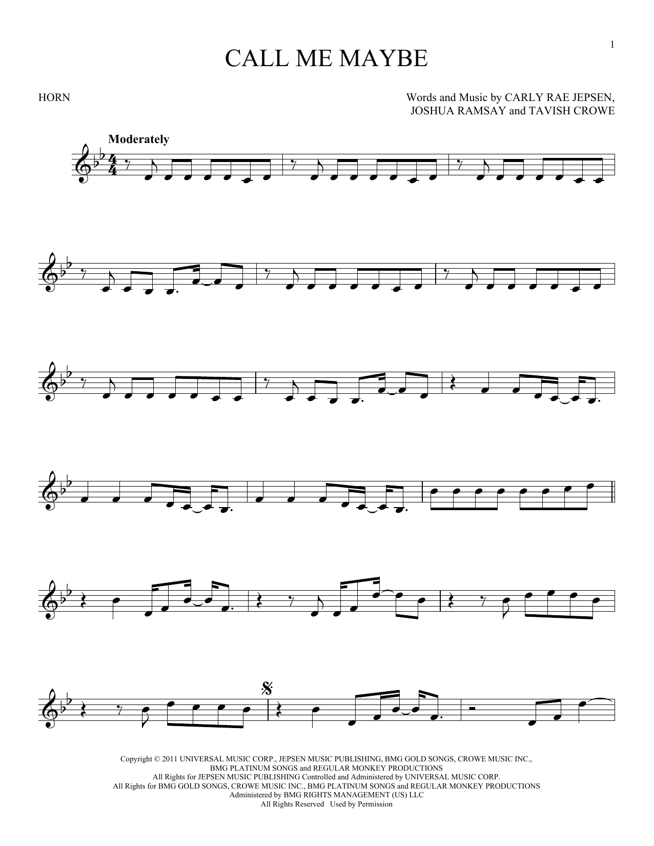 Produktbild zu:  Call Me Maybe - Carly Rae Jepsen