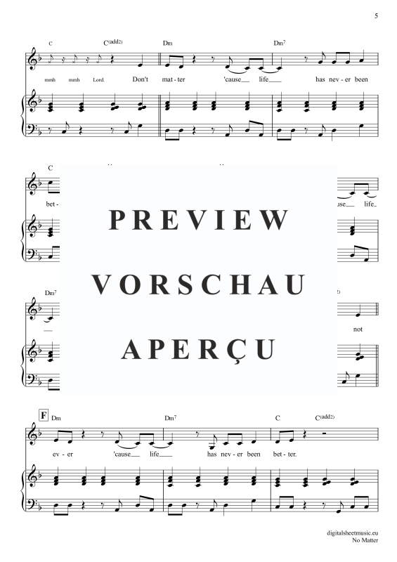 Produktgalerie: Seite 6 von 7 No Matter, Radics, Jack, Gesang mit Klavierbegleitung