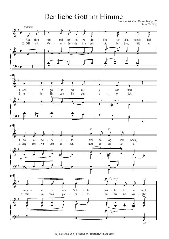 Product picture to: Der liebe Gott im Himmel Carl Reinecke Op. 75 / W. Hey