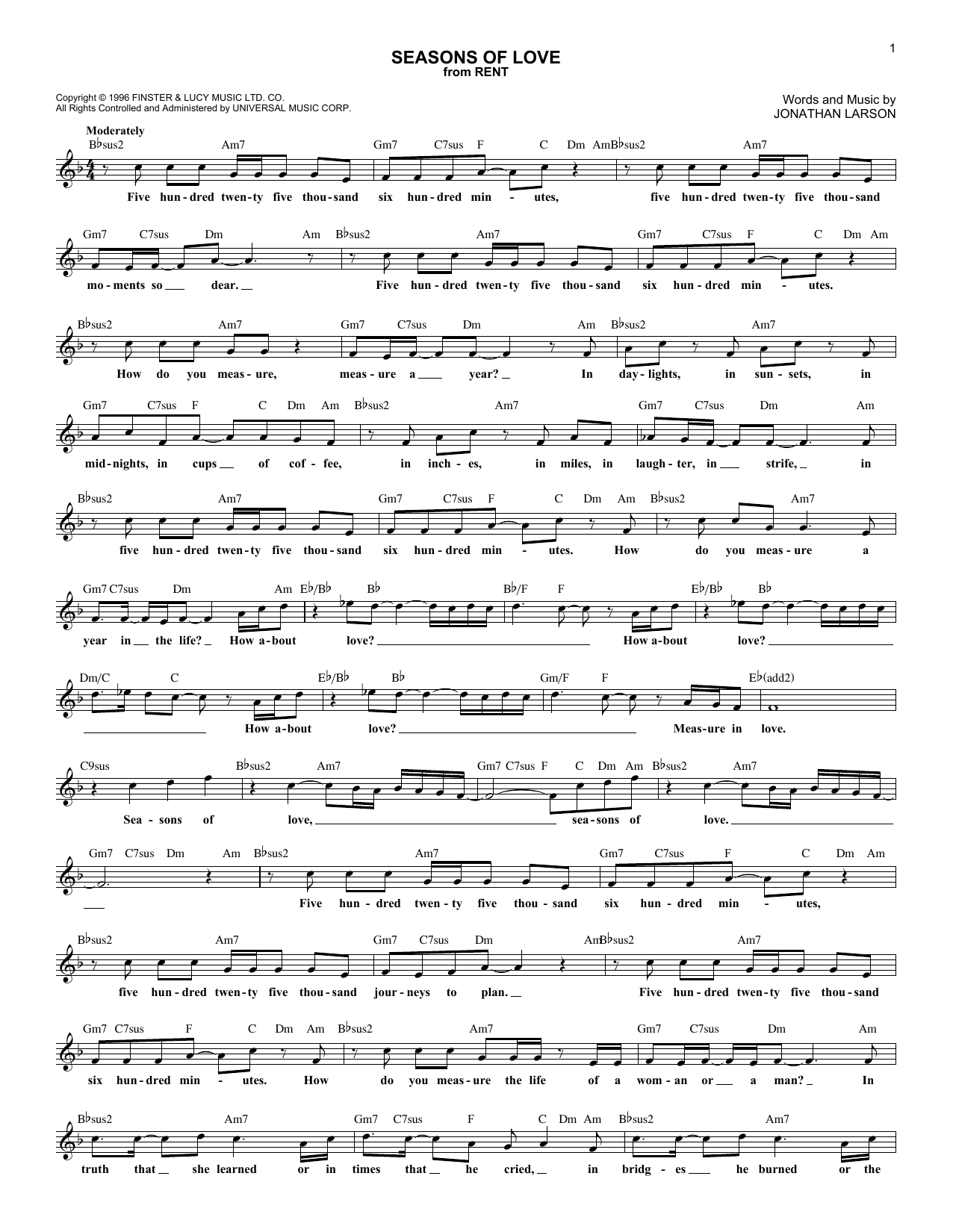 Produktbild zu: Seasons Of Love (from Rent)