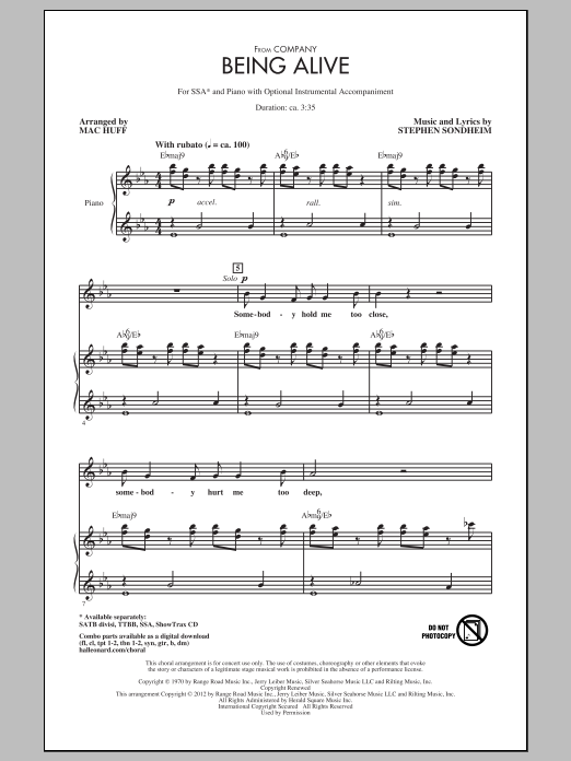 Produktgalerie: Seite 1 von 1 Being Alive, Mac Huff, Chor