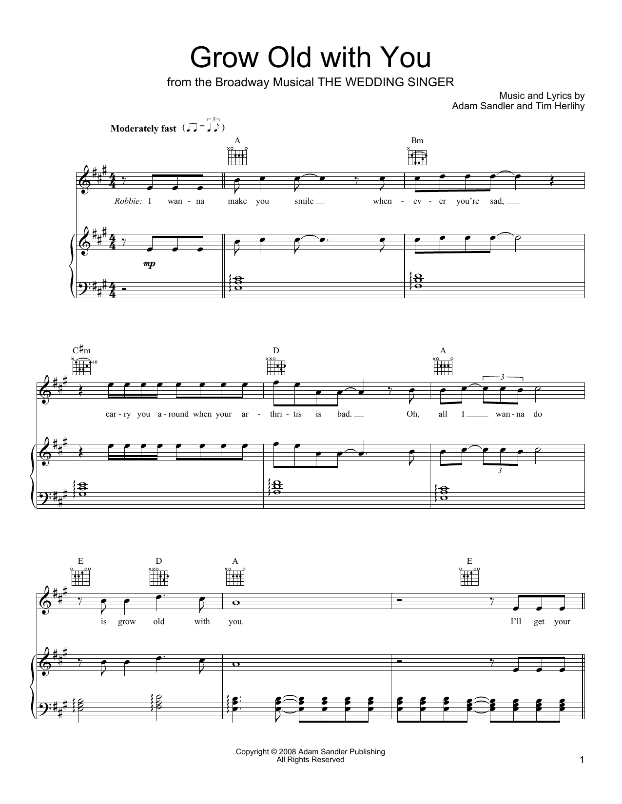Produktbild zu: Grow Old With You (from The Wedding Singer)