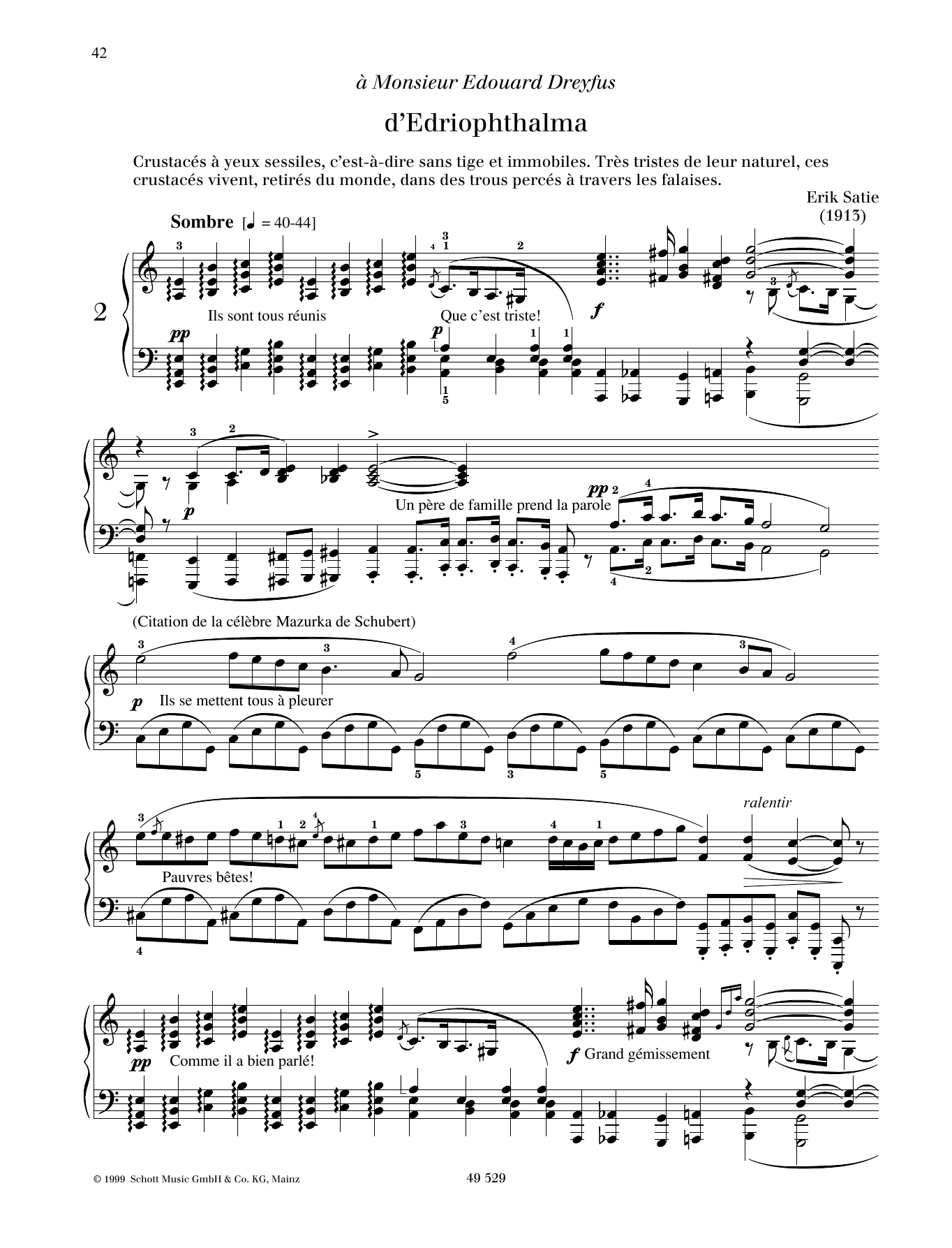 Product gallery: Page 1 of 1 d'Edriophthalma, Erik Satie