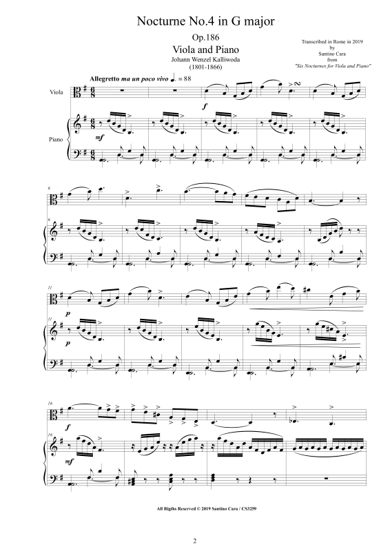 Produktbild zu: Nocturne Nr.4 Op.186Johann Wenzel Kalliwoda
