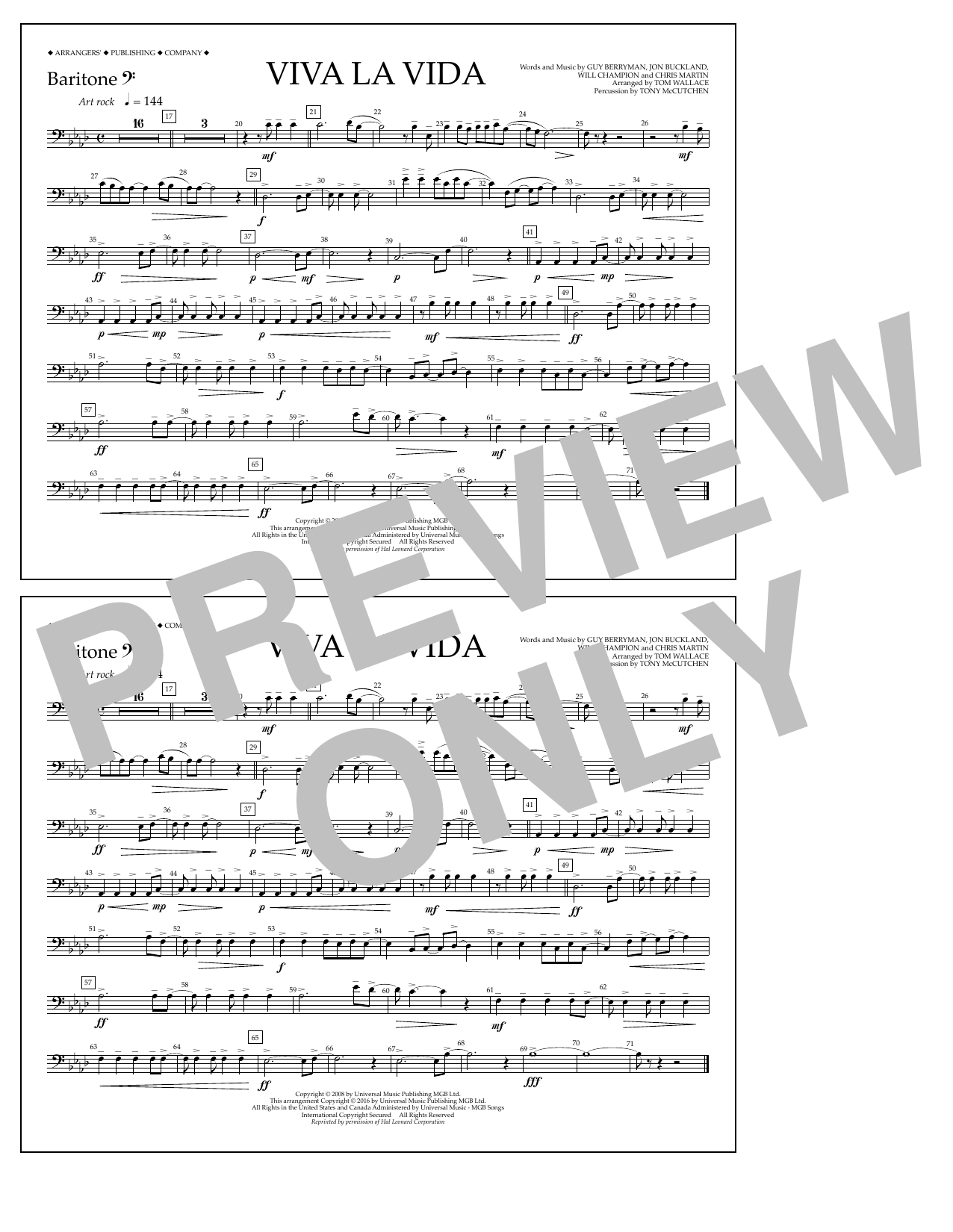 Produktbild zu: Viva La Vida - Baritone B.C.